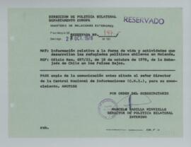[Memorandum Reservado N°147 - Ministerio de Relaciones Exteriores - Dirección de Política Bilateral - Departamento Europa]