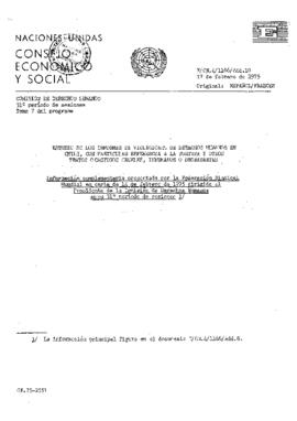 Estudio de los informes de violaciones de derechos humanos en Chile, con particular referencia a la tortura y otros tratos o castigos crueles, inhumanos o degradantes (1)