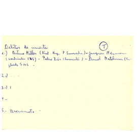 Notas manuscritos de listados de responsables de violaciones o, los derechos humanos de acuerdo a la calificación delictual. (34)