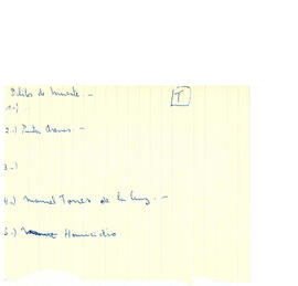 Notas manuscritos de listados de responsables de violaciones o, los derechos humanos de acuerdo a la calificación delictual. (10)