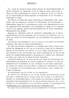 Testimonio. Yo, Jorge de Bruyn, 59 años, casado.