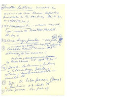 Notas manuscritas de listados de responsables de las violaciones a los derechos humanos en Chile. (7)