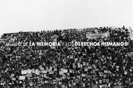 25000 MUJERES se manifiestan contra la dictadura en el estadio Santa Laura, "Somos tierra, somos aire, agua, fuego, somos una y somos más…" Santiago.