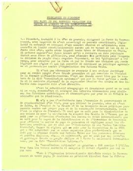 Plebiscite de Pinochet. Une farce et une nouvelle violation des droits de l'homme et des conventions internationals.