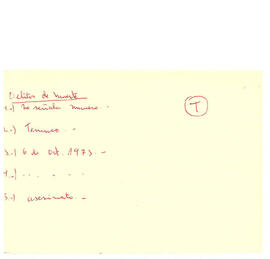 Notas manuscritos de listados de responsables de violaciones o, los derechos humanos de acuerdo a la calificación delictual. (36)