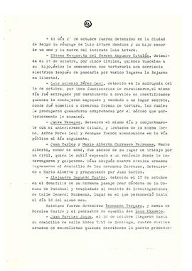 Memorándum acerca de las violaciones a los derechos humanos en Chile en diferentes campos de acción hasta el último año (14)