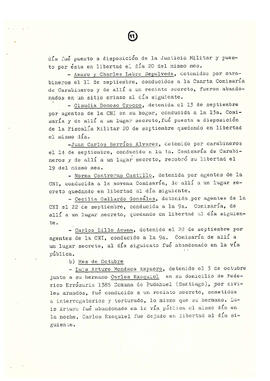 Memorándum acerca de las violaciones a los derechos humanos en Chile en diferentes campos de acción hasta el último año (13)