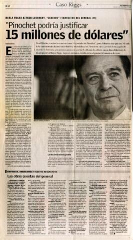 Habla Oscar Aitken Lavanchy, “cerebro” financiero del General “Pinochet podría justificar 15 millones de dólares