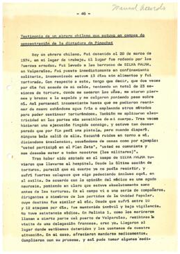 Testimonio de un obrero que estuvo en campos de concentración de la dictadura de Pinochet