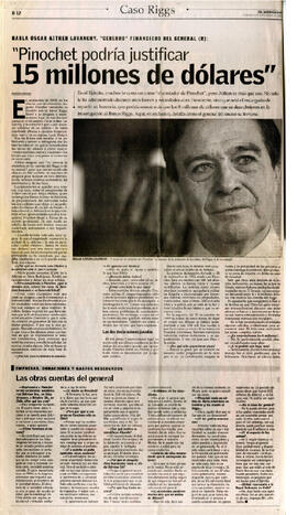 Habla Oscar Aitken Lavanchy, “cerebro” financiero del General “Pinochet podría justificar 15 millones de dólares (1)