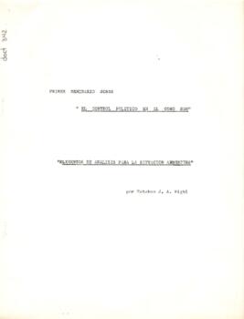 El control político en el cono sur. Elementos de análisis para la situación Argentina