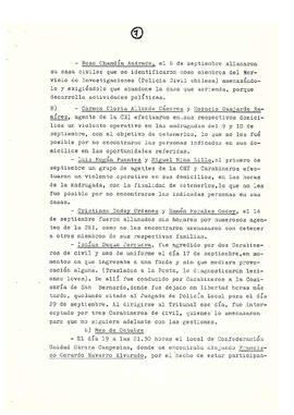 Memorándum acerca de las violaciones a los derechos humanos en Chile en diferentes campos de acción hasta el último año (9)