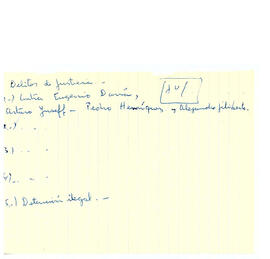 Notas manuscritos de listados de responsables de violaciones o, los derechos humanos de acuerdo a la calificación delictual. (16)