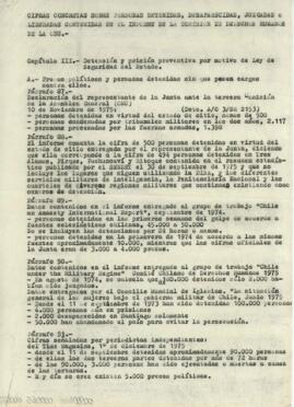 Cifras concretas sobre personas detenidas, desaparecidas, juzgadas o liberadas contenidas en el informe de la comisión de derechos humanos de la ONU.