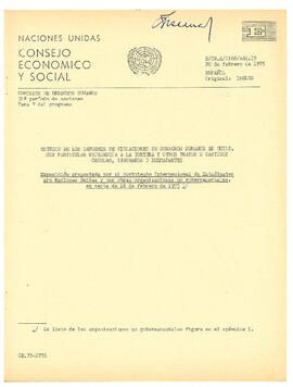 Exposiciones presentadas por el movimiento internacional de estudiantes pro Naciones Unidas y por otras organizaciones no gubernamentales. 20 de febrero de 1975. (1)