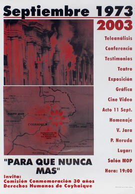Septiembre 1973 – 2003. “Para que nunca más”