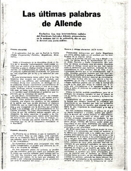 Las Últimas Palabras de Allende (1)