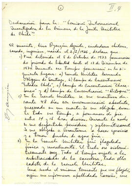 Declaración para la Comisión Internacional Investigadora de los Crímenes de la Junta Militar de Chile (1)