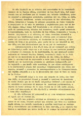 Texto in extenso del manuscrito dejado por el Gral. Bachelet sobre su detención, los interrogatorios, las calumnias y las torturas a que fue sometido entre el 11.9.73 y el 12.12.73. (2)