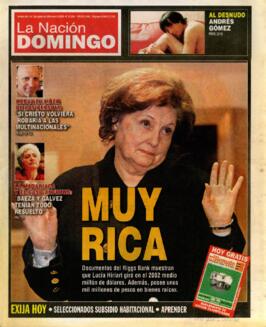Muy rica: documentos del Riggs Bank muestran que lucía Hiriart giró en el 2002 medio millón de dólares. Además, posee unos mil millones de pesos en bienes raíces