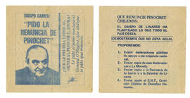 Pido la renuncia de Pinochet