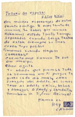 Tesoro de esposa: Estoy Bien. Con muchas esperanzas de estar pronto contigo…