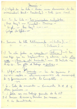 Notas manuscritas sobre el método de elaboración de las fichas de los responsables de violaciones de los derechos humanos en Chile (5)