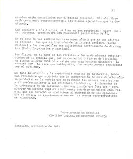 Descripción de hechos que muestran vulneración del derecho a la libertad de información y expresión (enero a septiembre de 1982). (3)