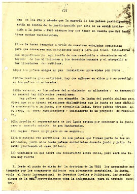 1.- La información entregada por los chilenos es muy útil pues como se está en etapa preparatoria de la XXXI Asamblea General de la ONU…. (3)
