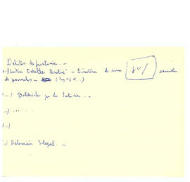 Notas manuscritos de listados de responsables de violaciones o, los derechos humanos de acuerdo a la calificación delictual. (30)