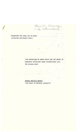 The protection of human rights and the impact of emergency situations un international law: the chilean case (1)