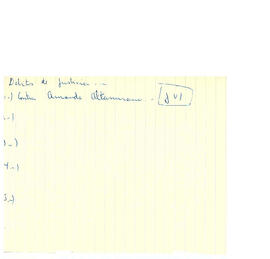 Notas manuscritos de listados de responsables de violaciones o, los derechos humanos de acuerdo a la calificación delictual. (11)