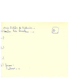 Notas manuscritos de listados de responsables de violaciones o, los derechos humanos de acuerdo a la calificación delictual. (29)