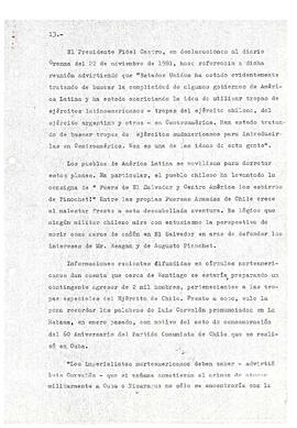 La intervención imperialista en El Salvador y el contubernio Reagan-Pinochet (13)