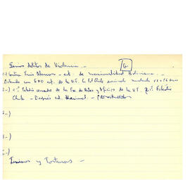 Notas manuscritos de listados de responsables de violaciones o, los derechos humanos de acuerdo a la calificación delictual. (26)