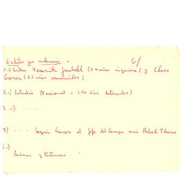 Notas manuscritos de listados de responsables de violaciones o, los derechos humanos de acuerdo a la calificación delictual. (37)