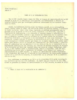 Información presentada por la Oficina Internacional del Trabajo en cartas de 5 de diciembre de 1974 (original inglés) y 29 de enero de 1975 (original español) (2)