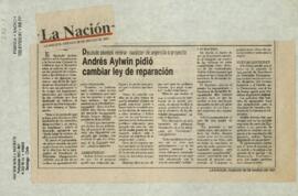 Diputado planteó retirar carácter de urgencia a proyecto: Andrés Aylwin pidió cambiar ley de reparación