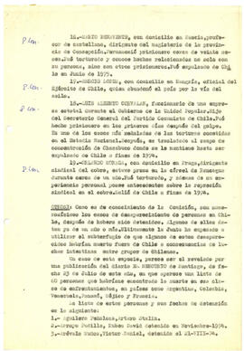 En lo principal: Se reciba el testimonio de las personas que indica. AL OTROSI: la denuncia que acompaña… (4)