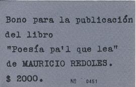 Bono para la publicación del libro