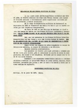 Declaración de los Presos Políticos de Chile