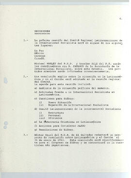 Informe sobre una reunión secreta dela Sección regional de la Internacional Socialista, efectuado en managua del 6 al 7 de enero de 1983 (4)