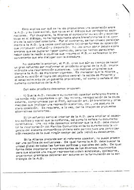 Carta de la Comisión Política del Partido Socialista de Chile sobre la Alianza Democrática (2)