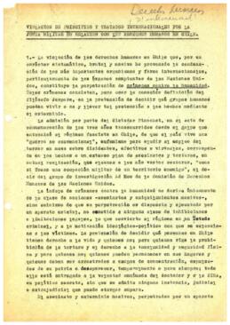 Violación de principios y tratados internaciones por la junta militar en relación con los derechos humanos en chile