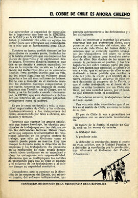 El cobre de Chile es ahora chileno: discurso del presidente Allende en el día de la dignidad nacional (29)