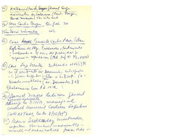 Notas manuscritas de listados de responsables de las violaciones a los derechos humanos en Chile. (4)