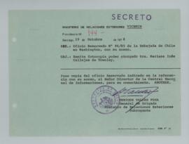 [Memorandum secreto N° 144 - Ministerio de Relaciones Exteriores - Dirección de Asuntos Culturales e Información]
