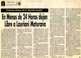 En menos de 24 horas dejan libre a Lauriani Maturana