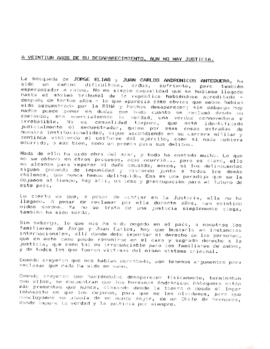 A veintiun años de su desaparecimiento, aun no hay justicia