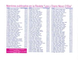 Nombres publicados en la Revista "Lea y Diario Novo O´Día"
